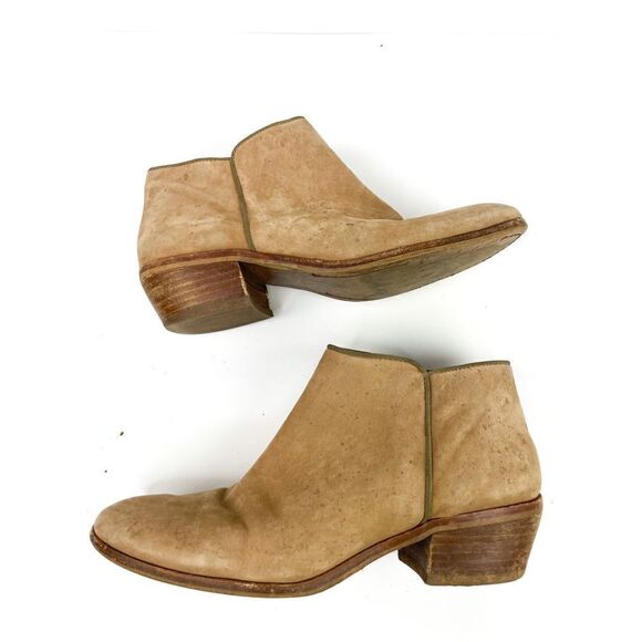 Sam Edelman Petty Tan Chestnut Leather Ankle Zip Bootie Shoes - Picture 4 of 7